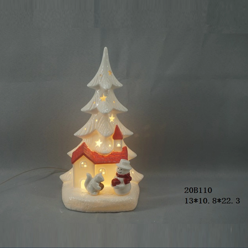 Porcelain Handpainted Christmas Lighting Tree for Home Party Decoration