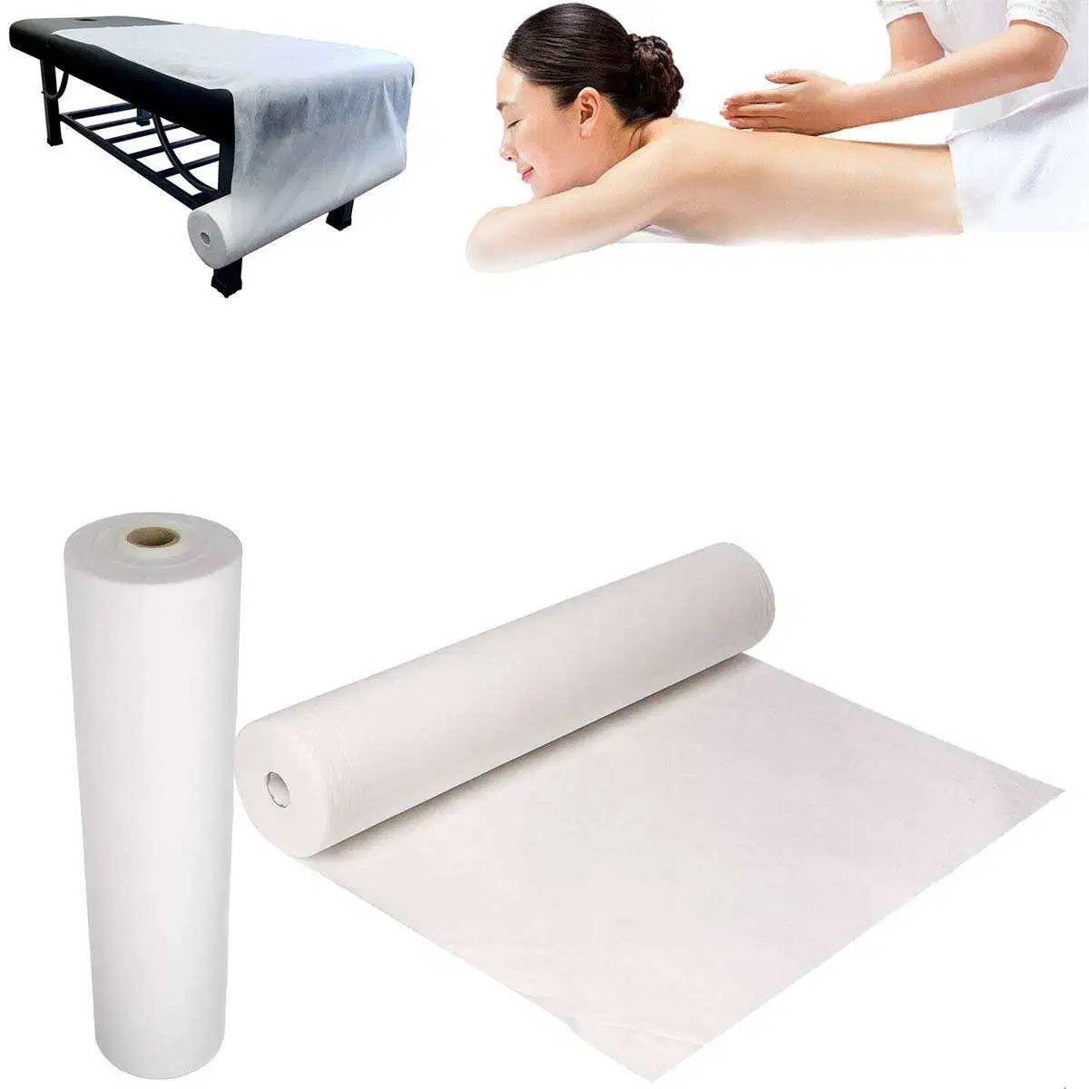 Supply Disposable Nonwoven Bed Cover Roll 100%PP Pppe Spunbond Non Woven Fabric Waterproof Oilproof Sweatproof Bed Sheet Products for Beauty Salon SPA Club