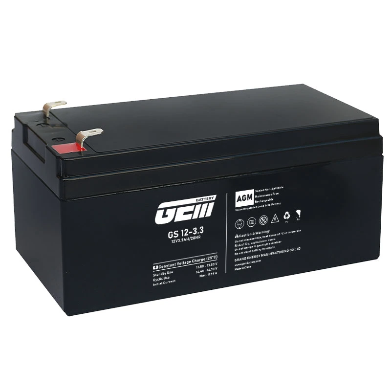 GEM 12V3.3ah VRLA selladas de plomo ácido de batería UPS sin mantenimiento/ /sistema de seguridad de las luces de emergencia