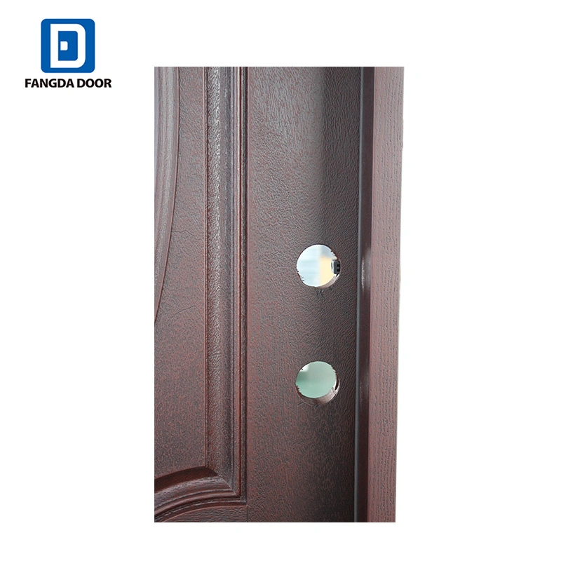 Fangda Discount Door Center Arch Finished Mahogany Fiberglass Hung Double Door Unit