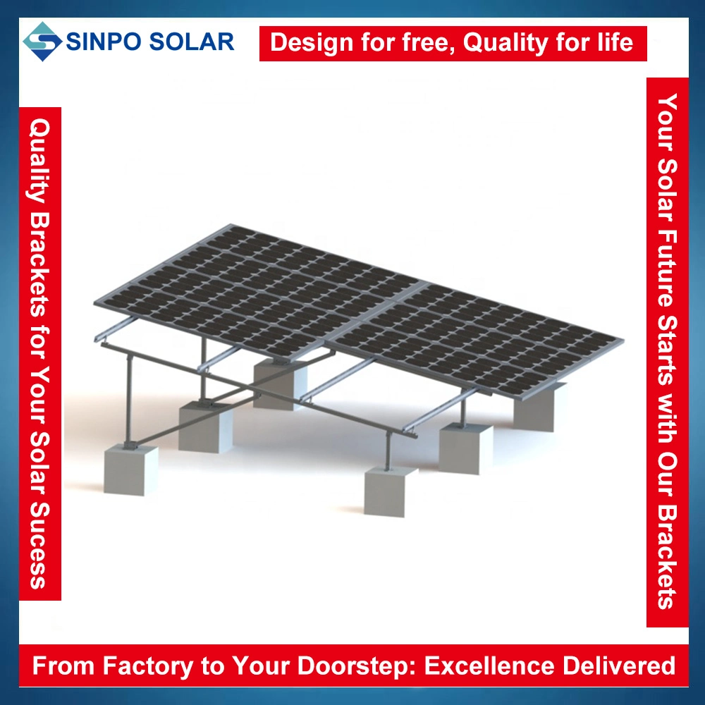 Soporte de montaje de panel solar de alta calidad montaje en suelo fotovoltaico solar Sistema con base de hormigón