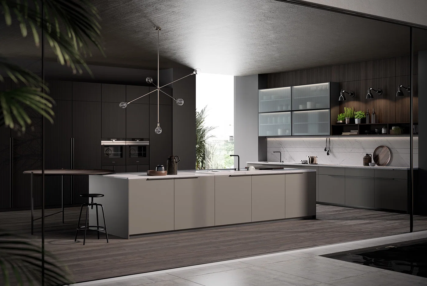 Black Matte Lacquer Kitchen Furniture High End Kitchen Cabinets