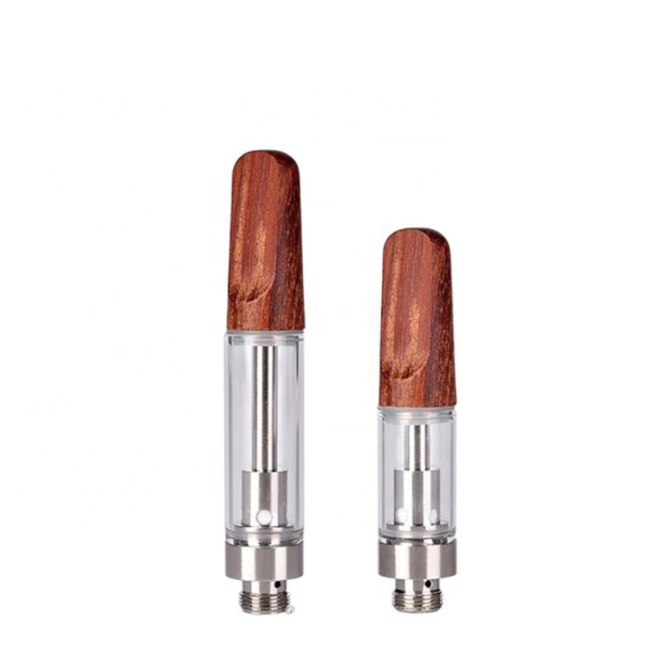 RW C15 Wooden Flat Mouthpiece Refillable Ceramic Coil E Cigarette Atomizer Live Rosin Cartridge Hhc Thick Oil Vaporizer Cartomizer Vape Carts