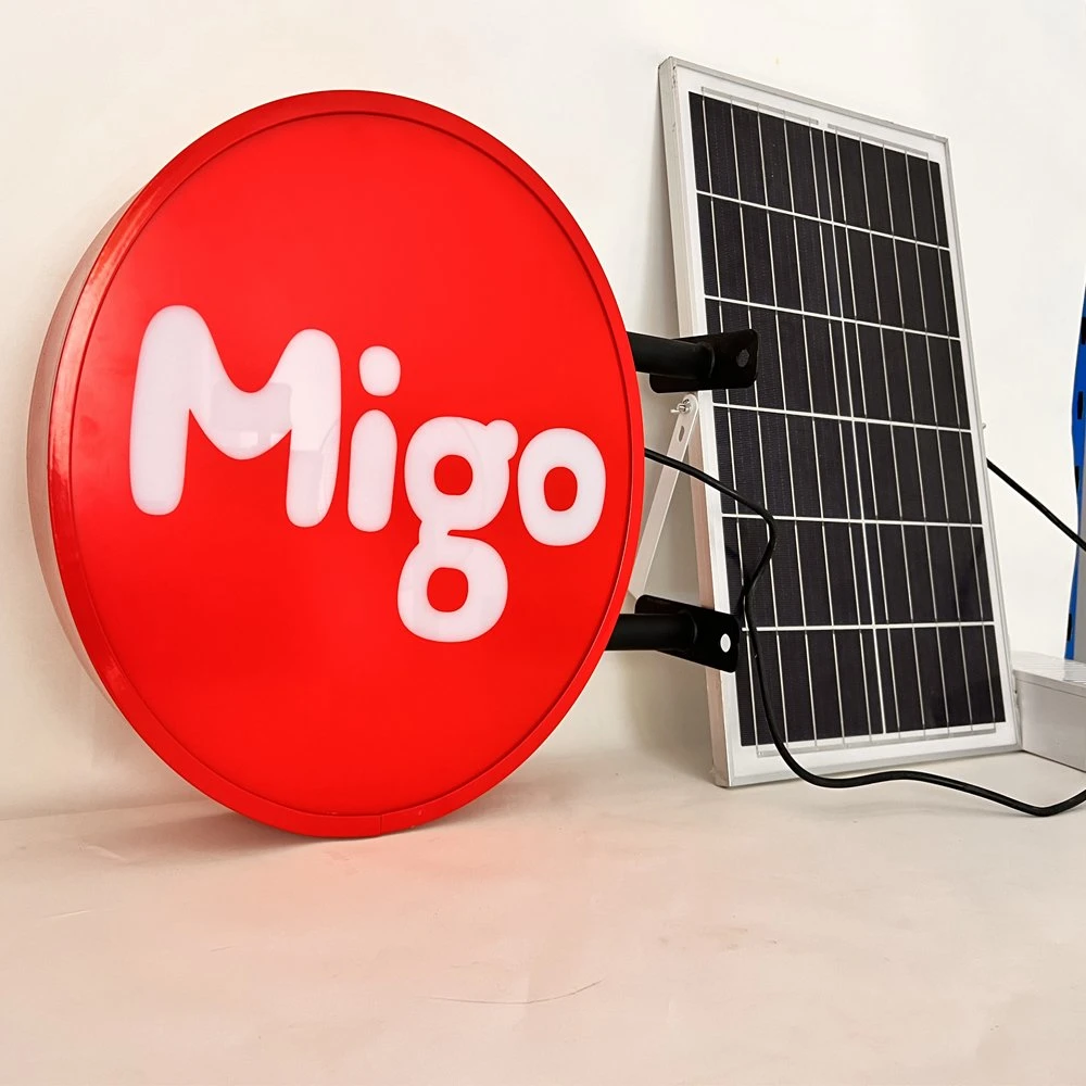 Outdoor Solar-Powered LED Light Box Signboard Display