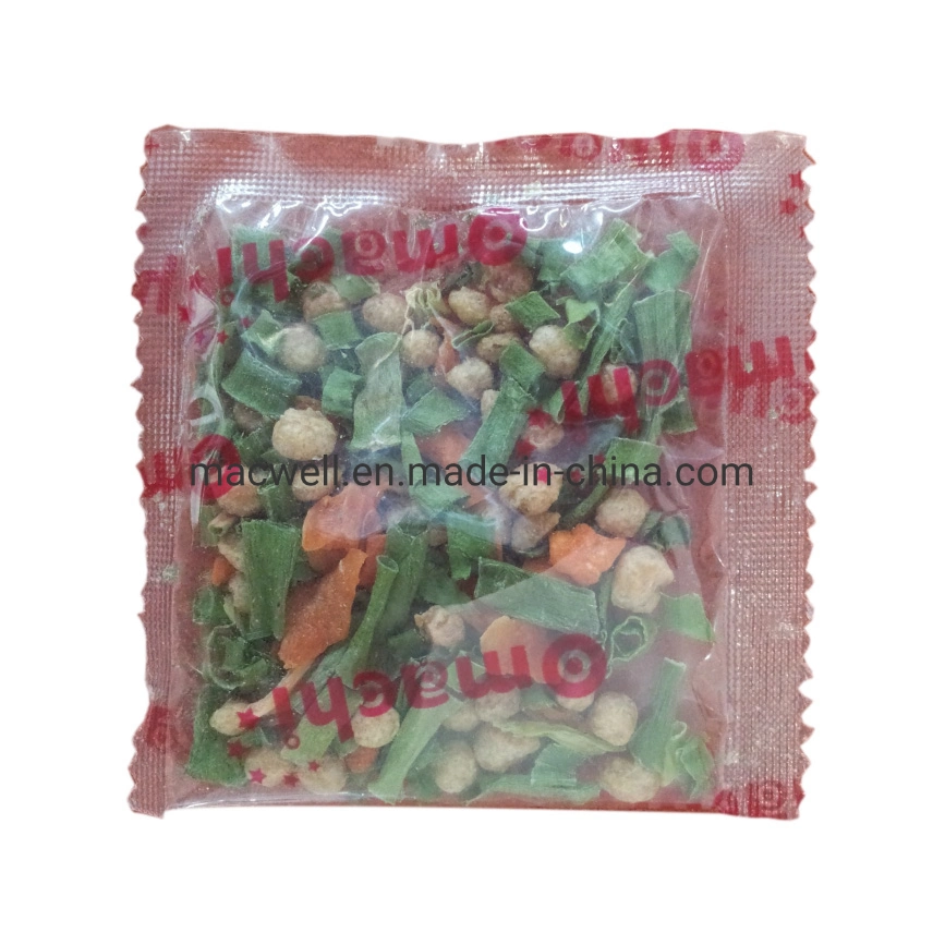 Automatic Dry Vegetable Packing Machine for Instant Noodle Such as Dried Shrimp Carrot Vegetable Granulated Sugar with Macwell Pw-110bw Packing Speed 50~100p/M