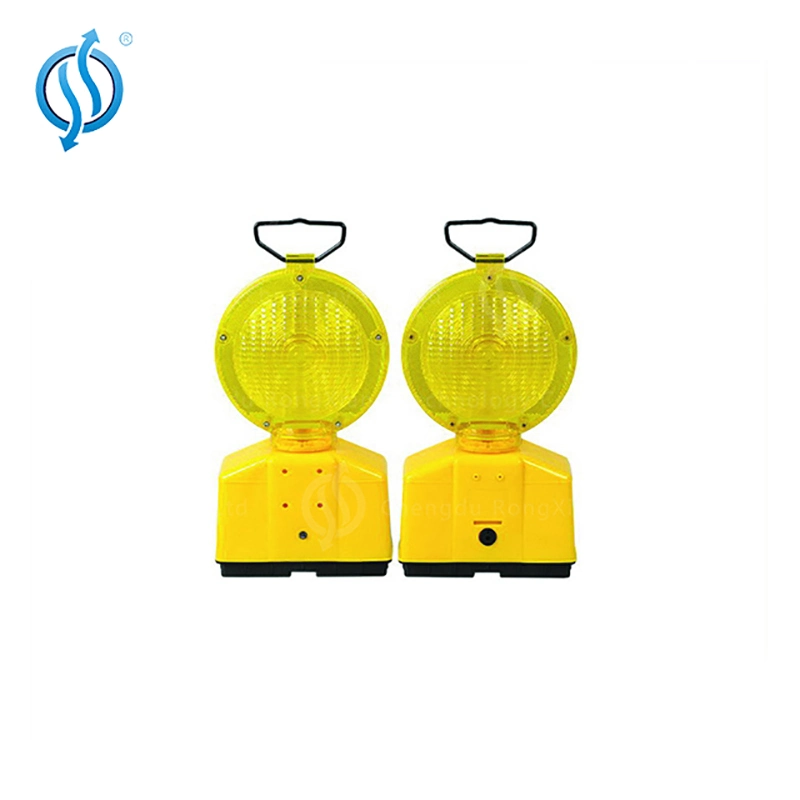 2-Sided Visibility Amber Type LED Battery Power Warning Lights Barricade Traffic Signal Flashing