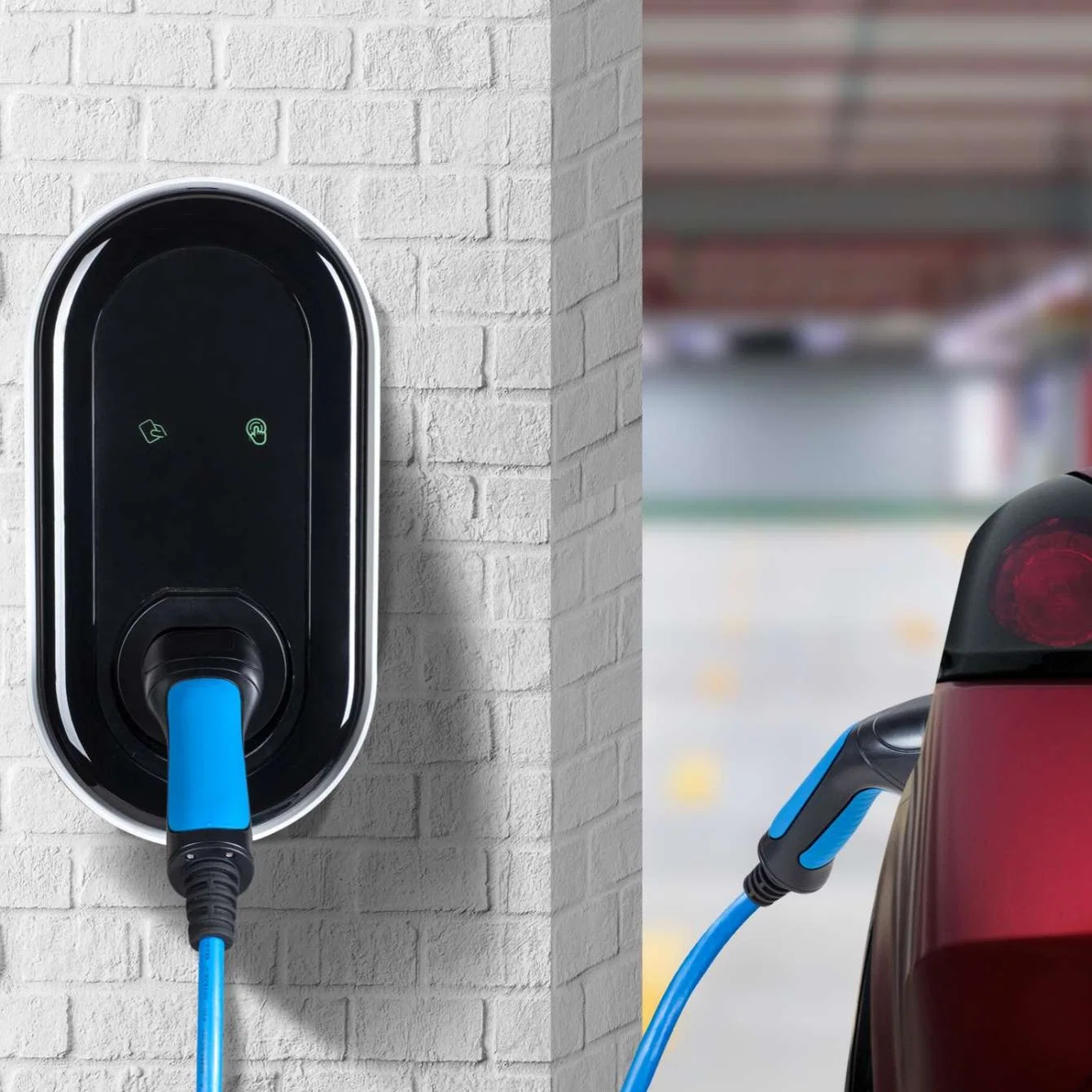 7kw 11kw 22kw Wall-Mounted Ocpp EV Charging Station Commercial Electric Car Charger Type 2 Plug WiFi Bluetooth APP LCD Screen