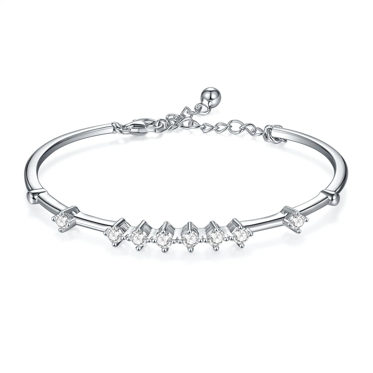 Pulsera para mujer Moissanite Moda simple de lujo Plata bañada 18K Oro