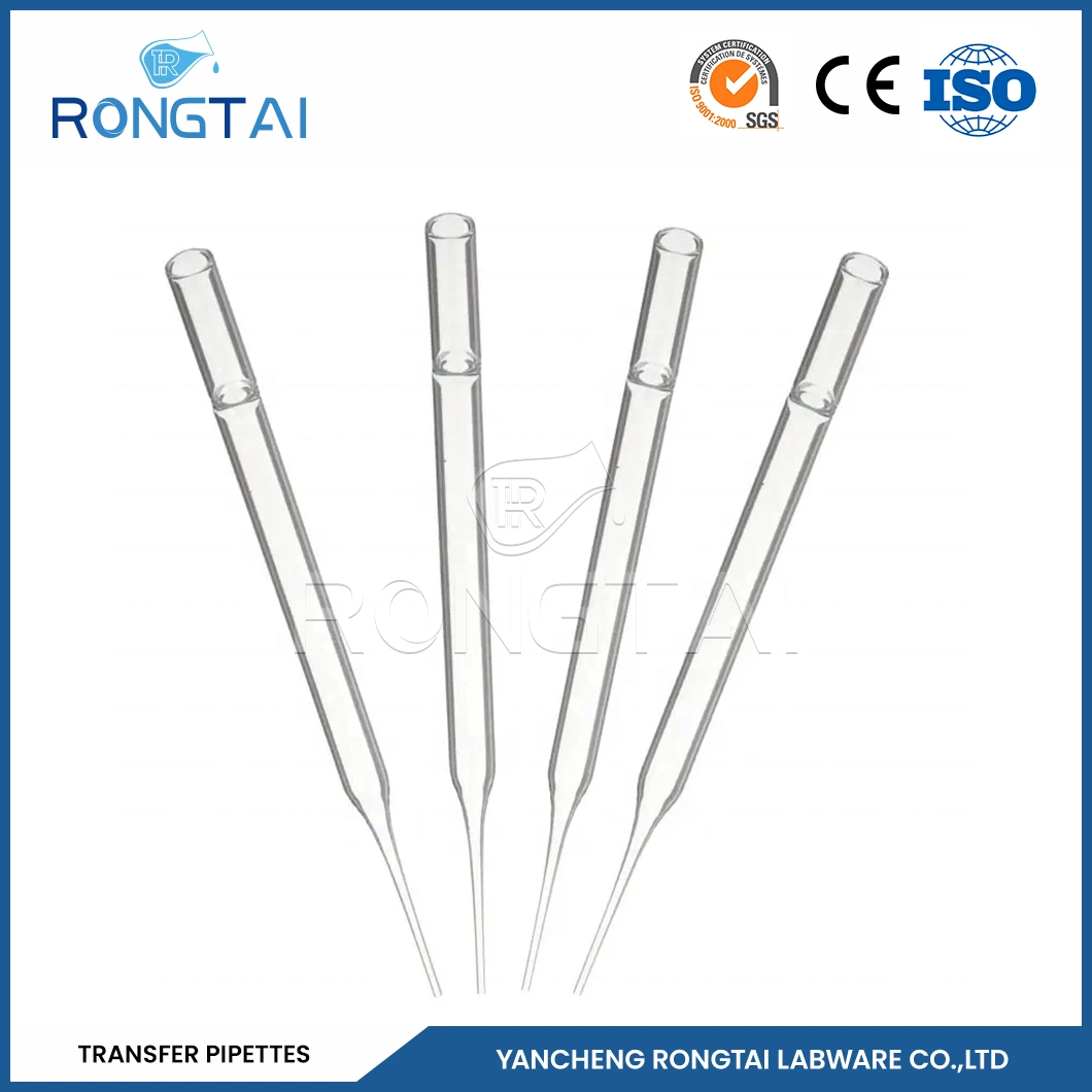 Rongtai 1 Ml Transfer Pipette Suppliers 5ml 100ml Glass Pipette China 2ml Pasteur Pipette