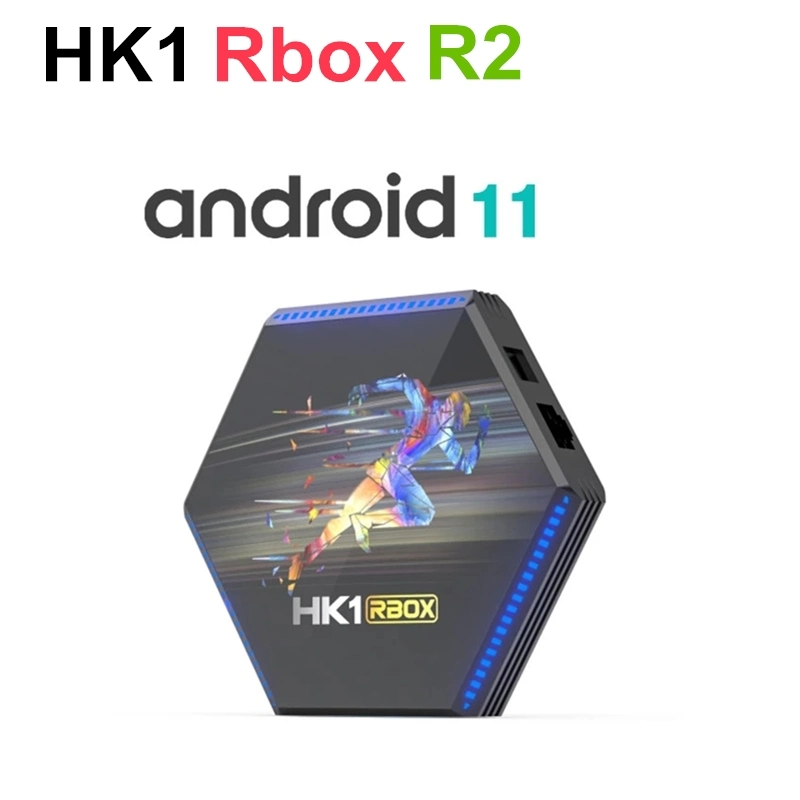 تلفزيون بنظام Android TV ذكي 4K HD، تقنية IPTV HK1 R2 WiFi قم بضبط الصندوق العلوي