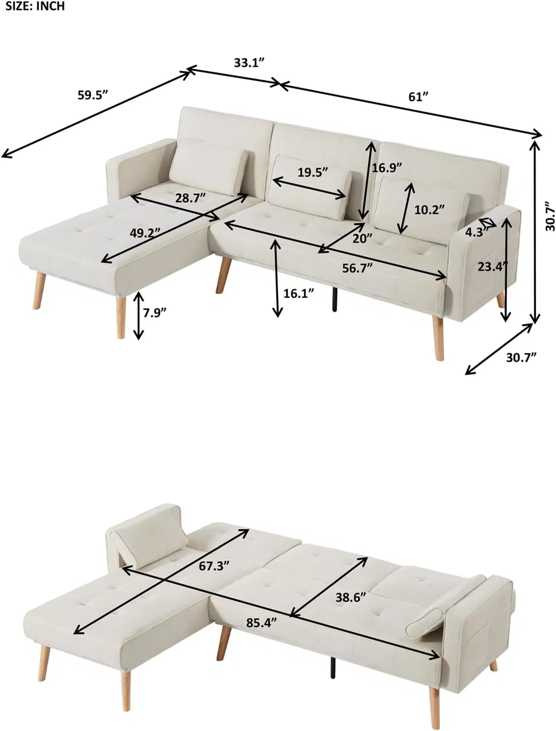 Custom Huayang Bed Function Camas de um Sleeper em couro dobra Chesterfield Sofá OEM