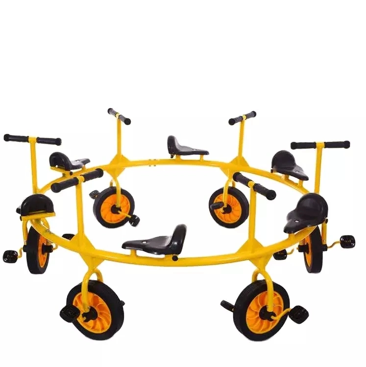 Fitness Rotary Bicycle Six-Person Pedal Rotary Bike for Children Preschool Education