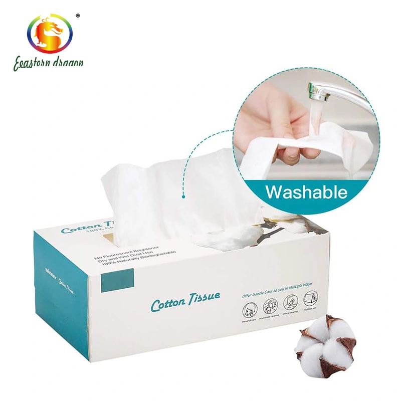 Hot Sell 100 PCS 50 GSM Wet and Dry Disposable Cotton Facial Tissuepure Cotton Face Towel Tissu Paper