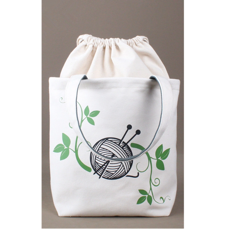 Custom Eco friendly Drawing Cloting Cotton Canvas Light Knitting Tote حقيبة تخزين منظم الخيوط