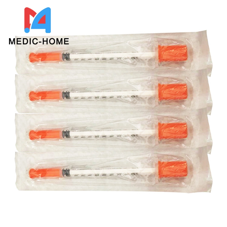 Disposable Medical Products Insulin Syringe 29g 30g Needle Sterile Luer Slip PE/Blister Package CE ISO