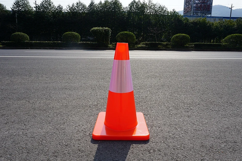 Orange Basis Reflektierende Soild PVC Road Cone für Sicherheit
