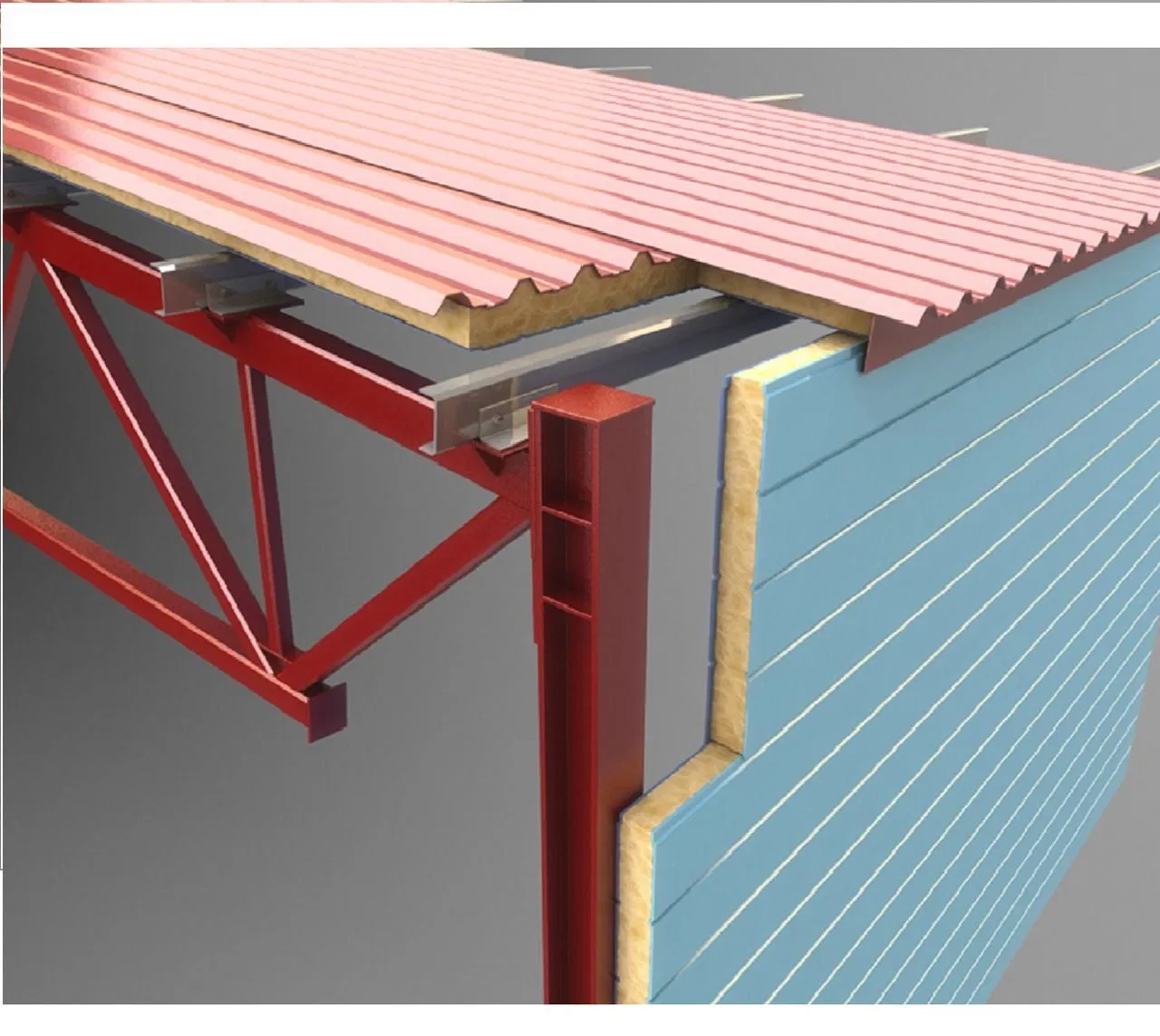 El color de aluminio recubierto de acero galvanizado/0,5 mm/Acústica 0.6mmthermal 50mm/60mm/80mm/mm/100mm fuera dentro de la EPS Espuma/PU/PIR/Rockwool/paneles sándwich de lana mineral