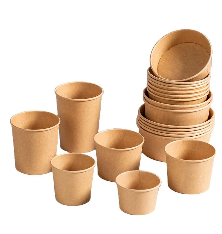 High quality/High cost performance  Disposable Eco-Friendly Kraft Paper Packaging Round Salad Bowl