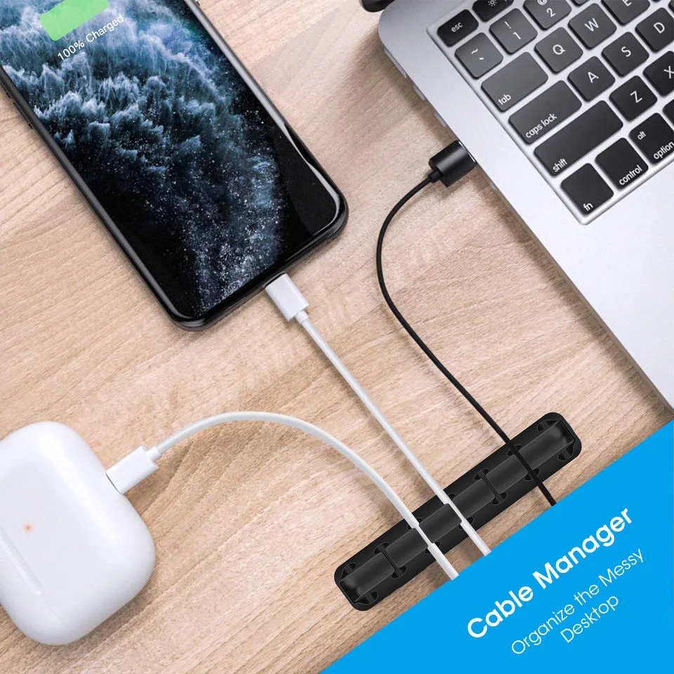 Dropshipping Cable Wire Organizer Holder Silicone Sticky Clips Cord Management USB Charging Cable Organizer