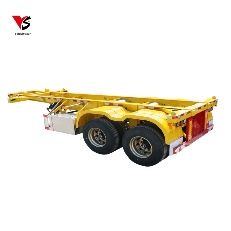 3 Axles 40FT Small Gooseneck Skeleton Container Transport Semi Trailer Truck for Sale