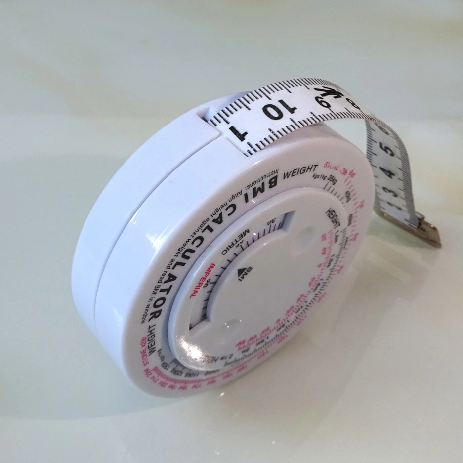 Promotional Round Shape BMI Body Mass Index Retractable Tape Measure Calculator
