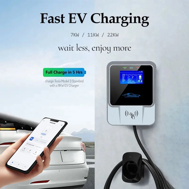 Home Evse Wallbox 22kw 32A EV Charger Electric Car Chargers Fast Charging Station EV AC Charging Station