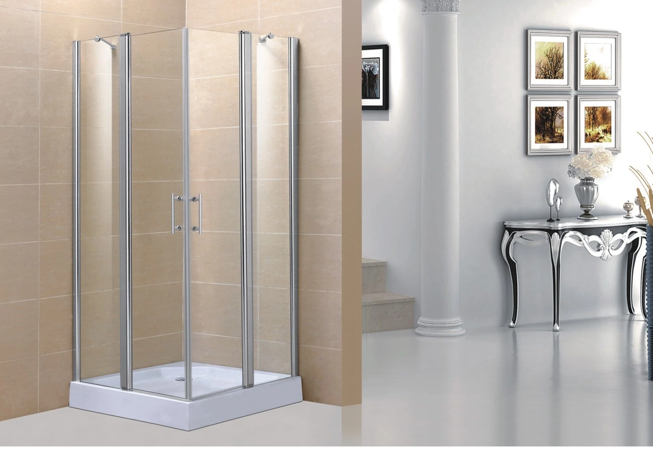 Bathroom Square Hinge Shower Cabin