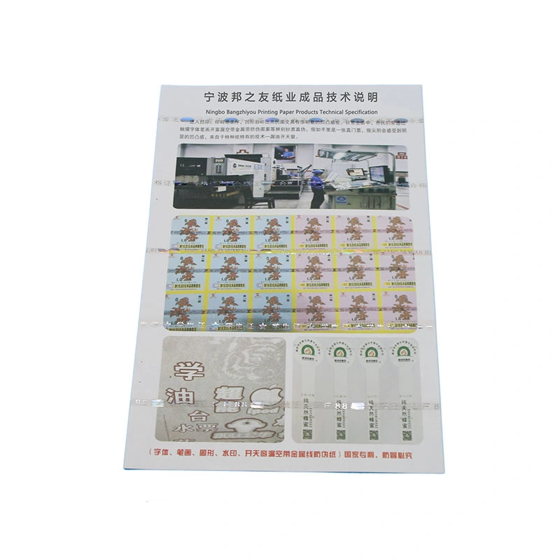 Custom Hot Stamping Hologram Security Paper Certificate and Document Printing