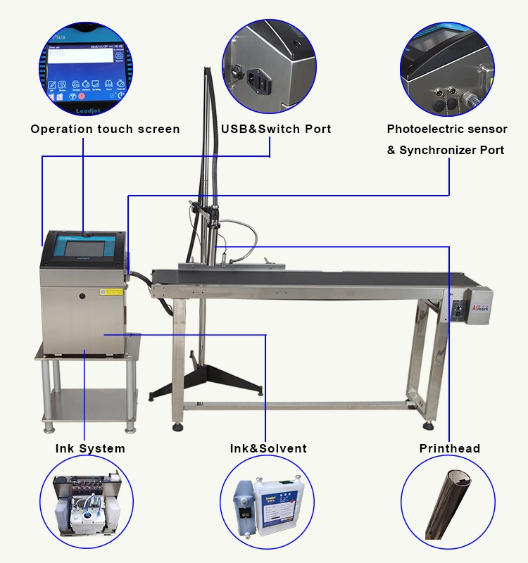 High Integration Inkjet Printer with Chip Cartridge Two-Way Cleaning Easier to Maintain