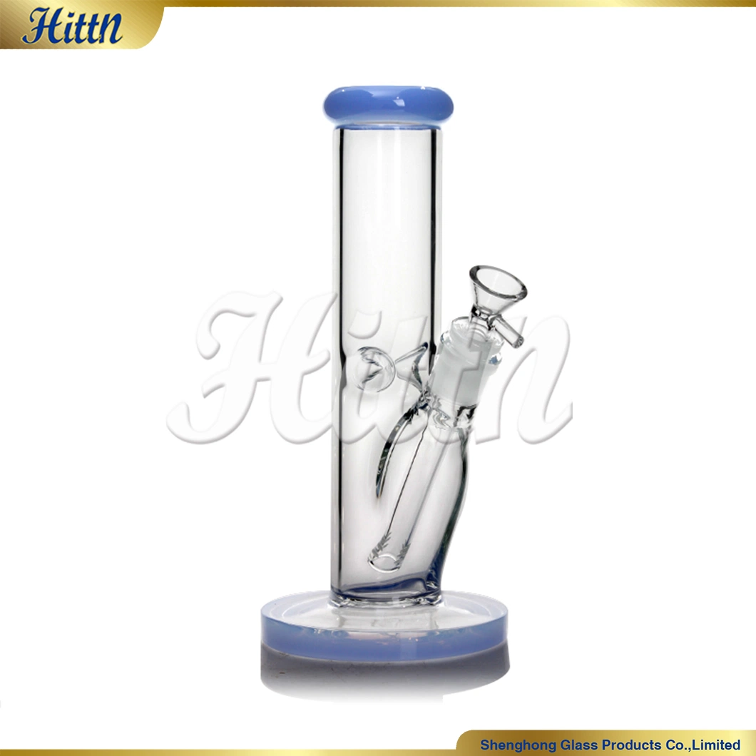 Factory Wholesale 10 Inches Milk Blue Straight Tube Shisha Hookah Glass Smoking Set Glass Water Pipe