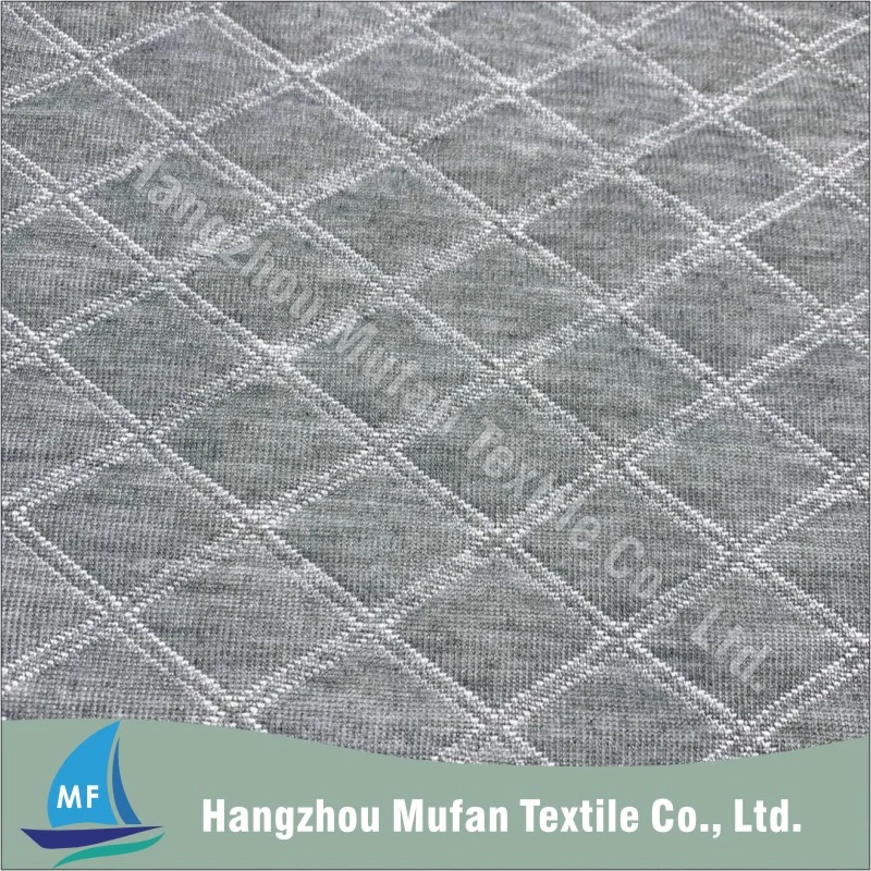 Polyester Grey Spun Fabric Rhombus Charcoal Knitted Jacquard Mattress Fabric