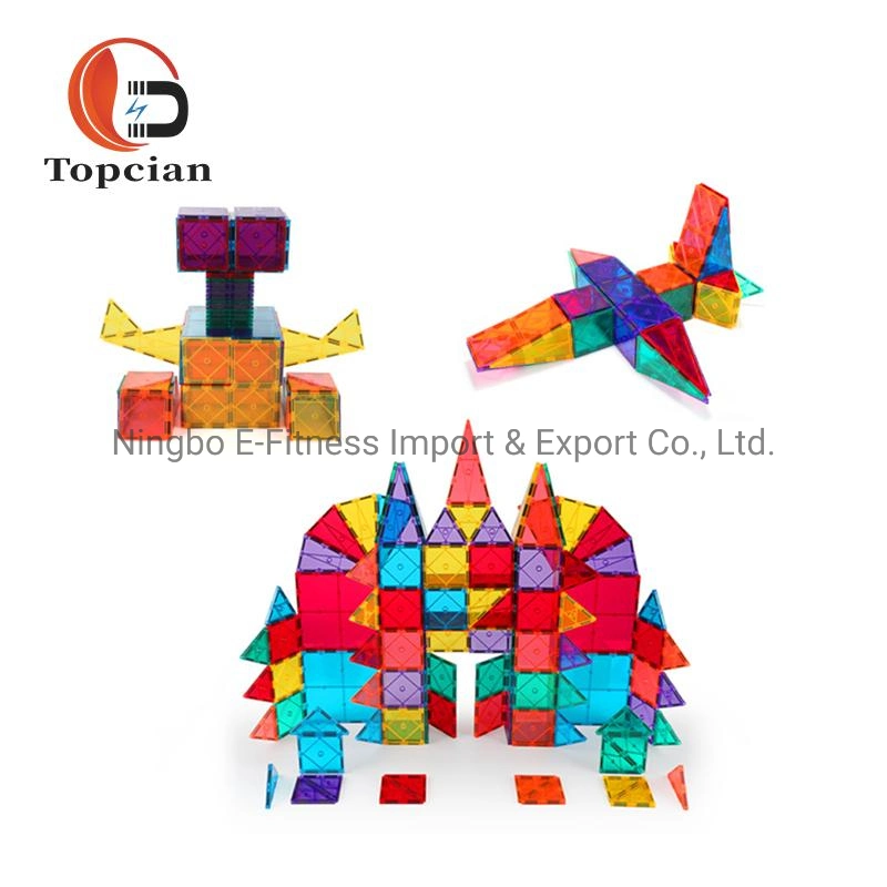 Kids Educational Toys Magnetic Tiles Magnetic Blocks Plastic Building Blocks 56 PCS 3D Magnetic Puzzle Toy