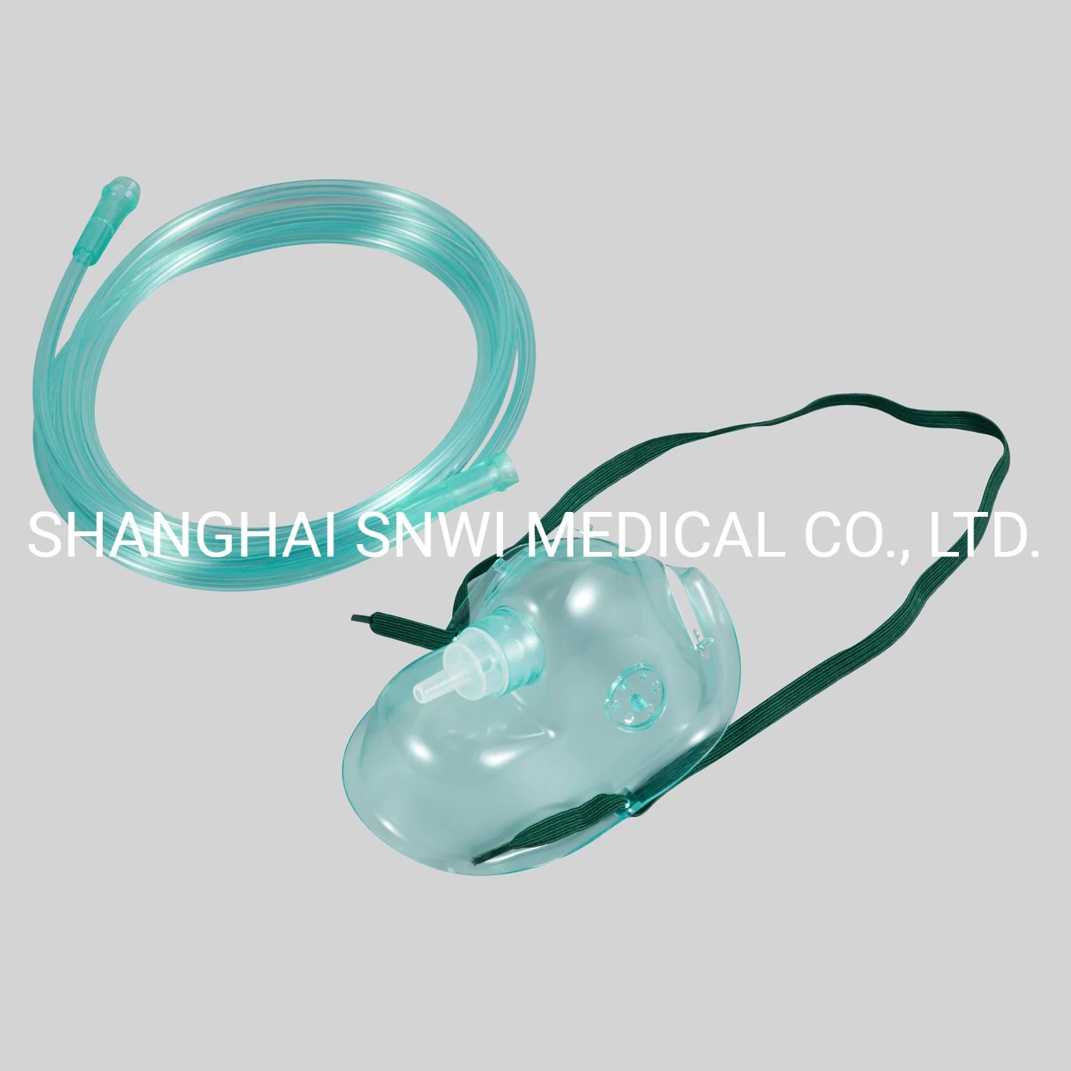 Masque facial jetable en PVC médical approuvé CE ISO pour l'oxygène à usage hospitalier/Kit de masque nébuliseur/Masque Venturi/Masque à oxygène avec sac réservoir.