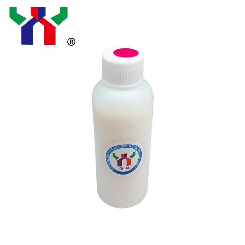 Banheira de venda da área de impressão UV Base Água Ceres para impressora jato de tinta invisível, Magenta/Cor Vermelha, 100 ml/frasco