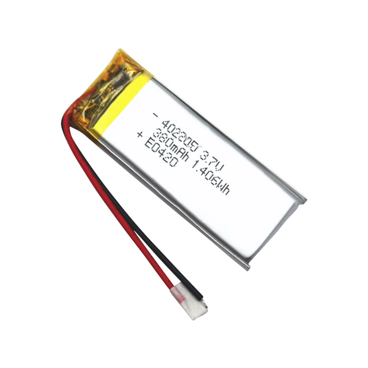 Hot Sale Model 402050 3.7V 380mAh Lithium Polymer Battery