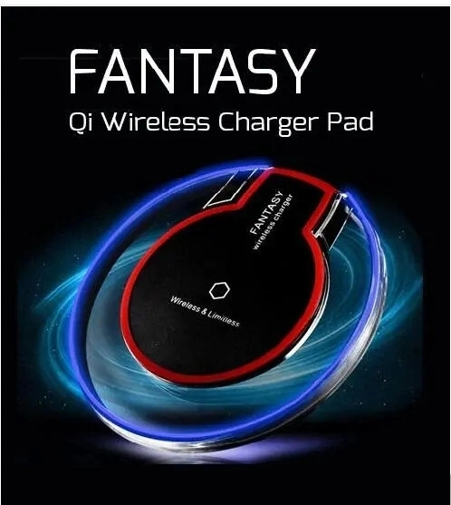 5W Metal ultrafino Qi Wireless Fast Charger Mat de carga Almohadilla con luz de pantalla LED para Sam Sung Galaxy I Teléfono