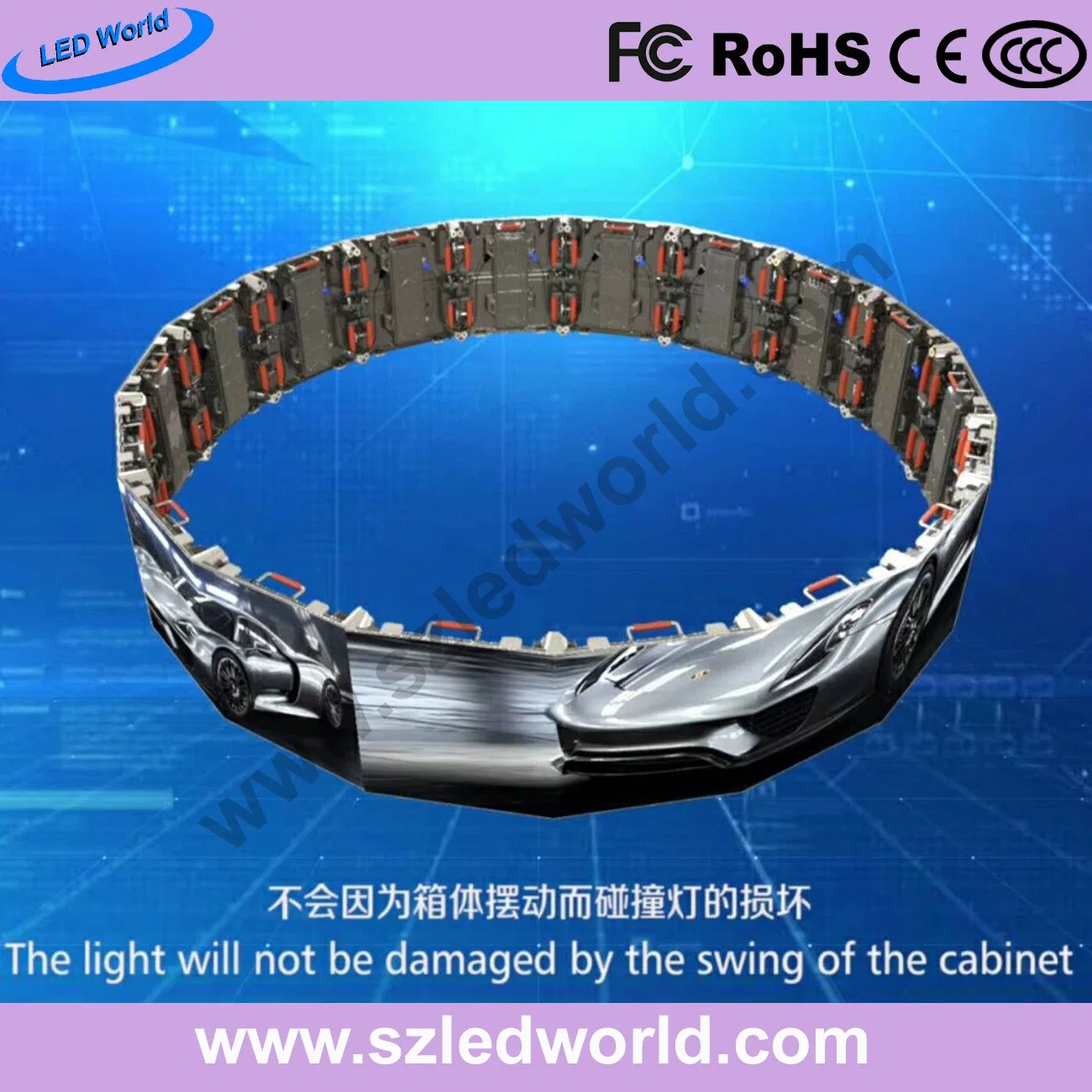 Flexible Bendable Round Circle Indoor Outdoor Rental LED Display Screen Panel Board (P3.91 P4.81 P5.95 P6.25)