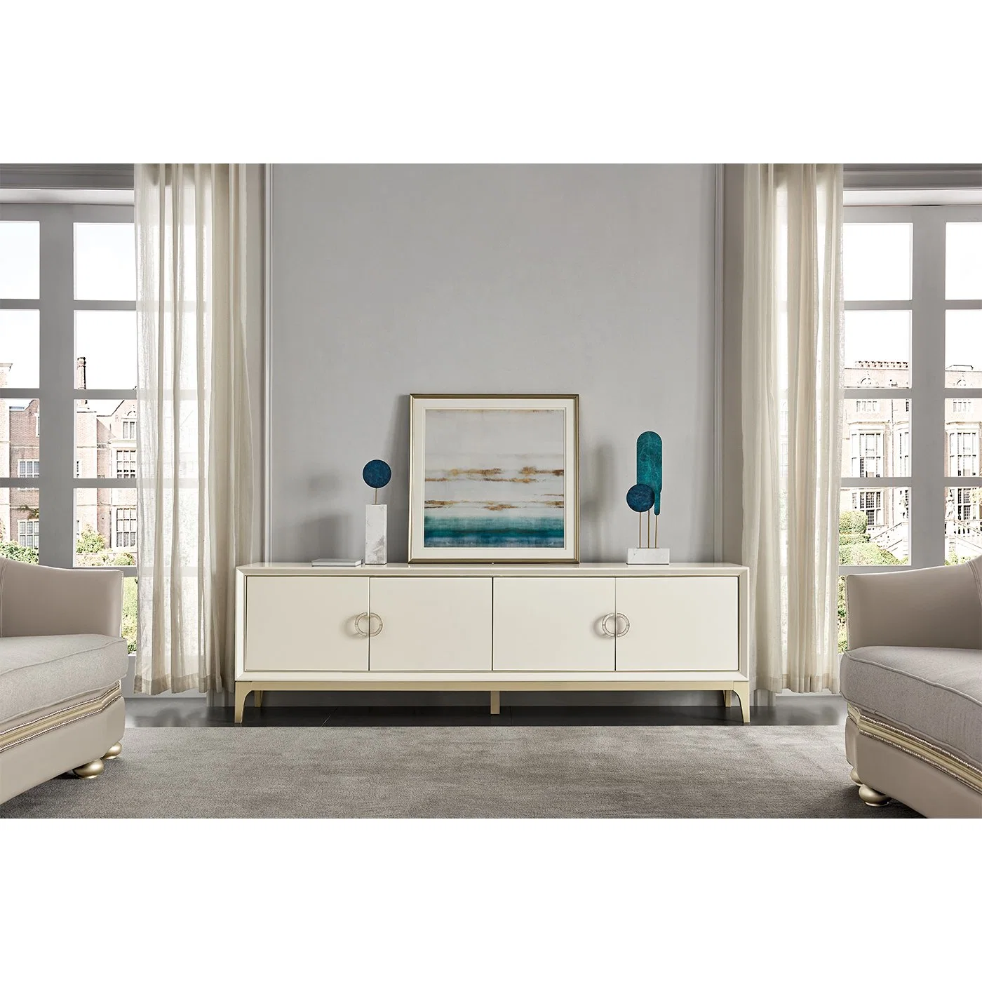 Modern Living Room TV Floor Cabinet Wooden Furniture