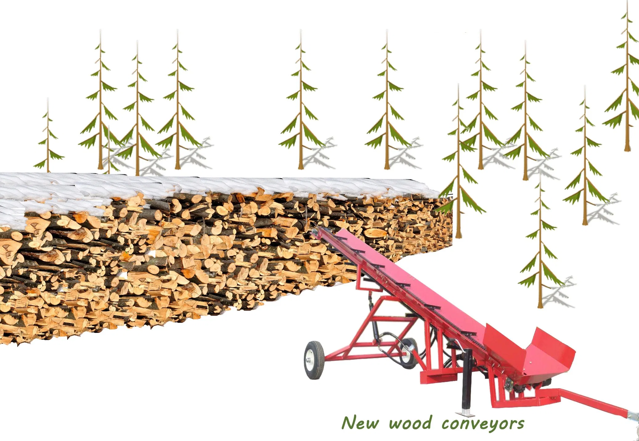 5m Gasoline Forestry Machinery Wood Conveyor