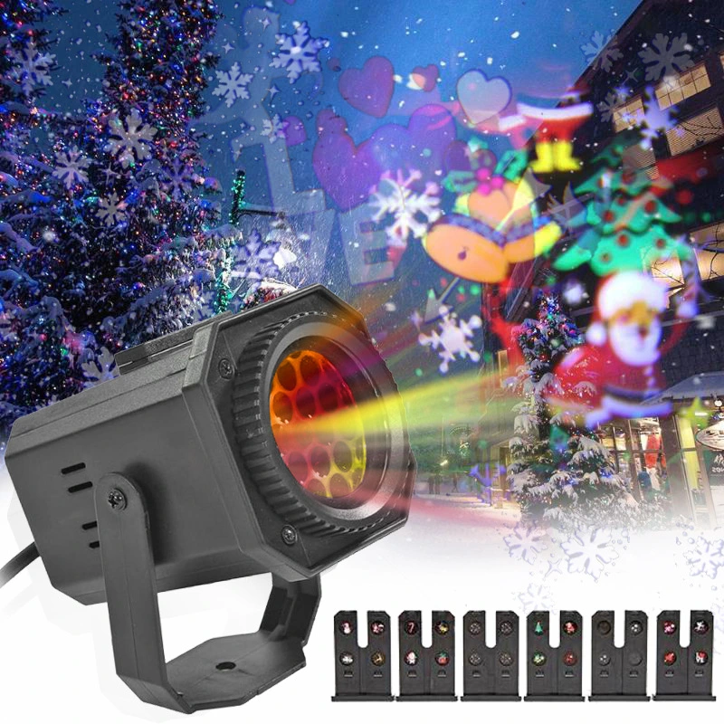 LED Card Christmas Light Projector Projection Lights for Xmas Birthday Party