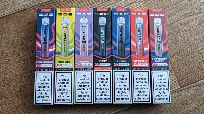 UK Top Selling Cigarette Ske Crystal Vape Bar 600puff 20mg Nicotine The Crystal Vape Bar Mesh Coil 25 Flavors Tpd OEM Crystal Vape Bar