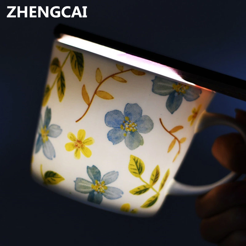 Taza de café y té de cerámica con diseño floral para regalos promocionales, de uso diario