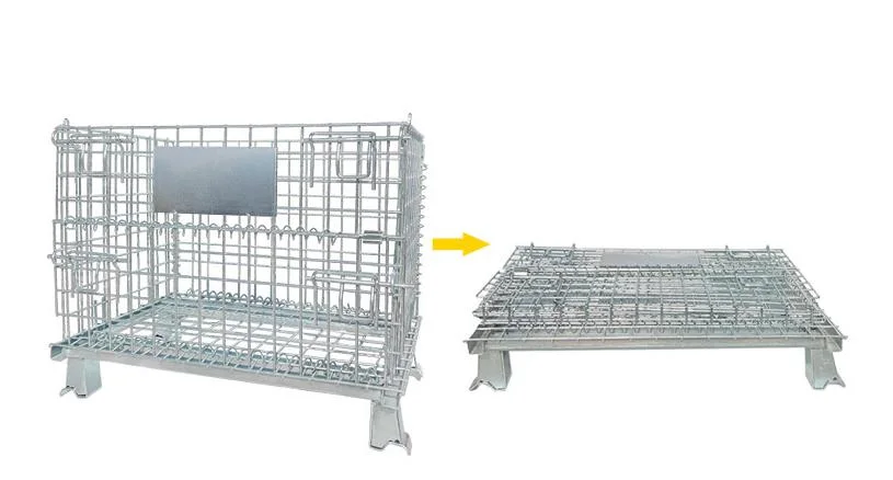 Drahtgeflecht Palette Lager Stahl stapelbarer Behälter für verzinktem Metall Box Wine Rack Regal robuste geschweißte oder Lagerung Käfig