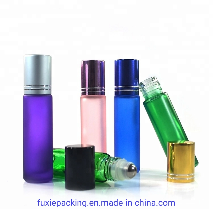 Frosted Black Red Pink Amber Green Blue Purple 4ml 6ml 8ml 10ml 15ml Essential Oil Glass Roller Bottle