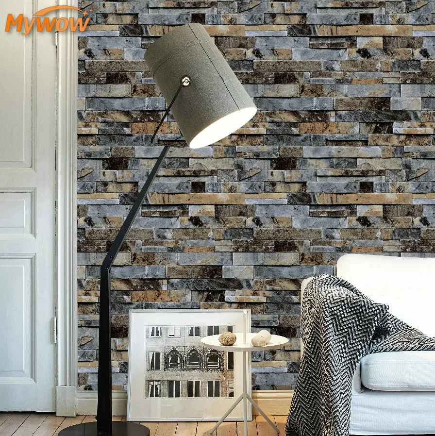 Guangzhou Stock Wall Paper Industrial Style 3D Brick Wallpaper Home Decoration