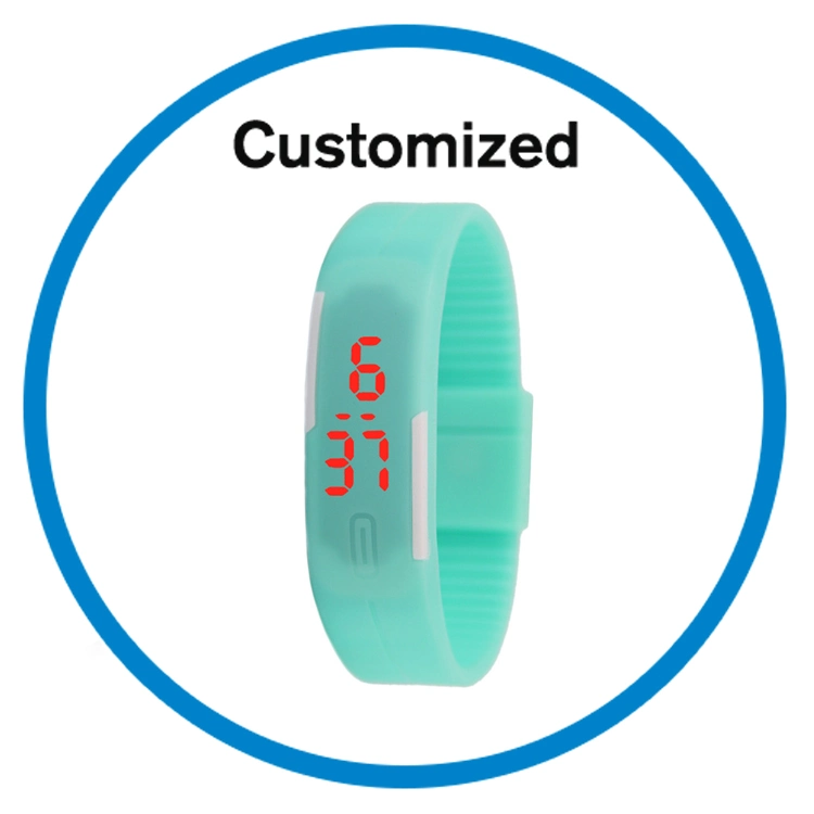 Candy Color Silicone Waterproof Bracelet Wristwatch Women Dress Digital Watches