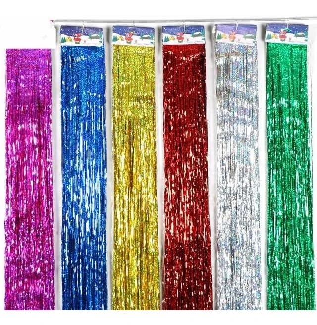 Multicolor Foil Door Tinsel Curtain Metallic Fringe Party Curtain for Birthday Party Decorations