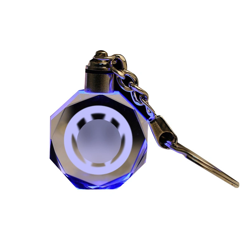 Kristall Innen Schlüsselanhänger Logo Custom LED Bunte Leuchtende Anhänger