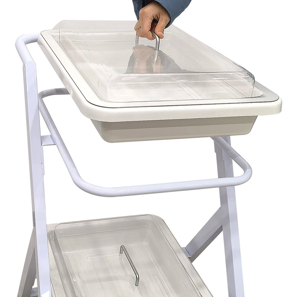 Mn-SUS019 Hospital Treatment Trolley 2-Tier Medical Trolley with Lock