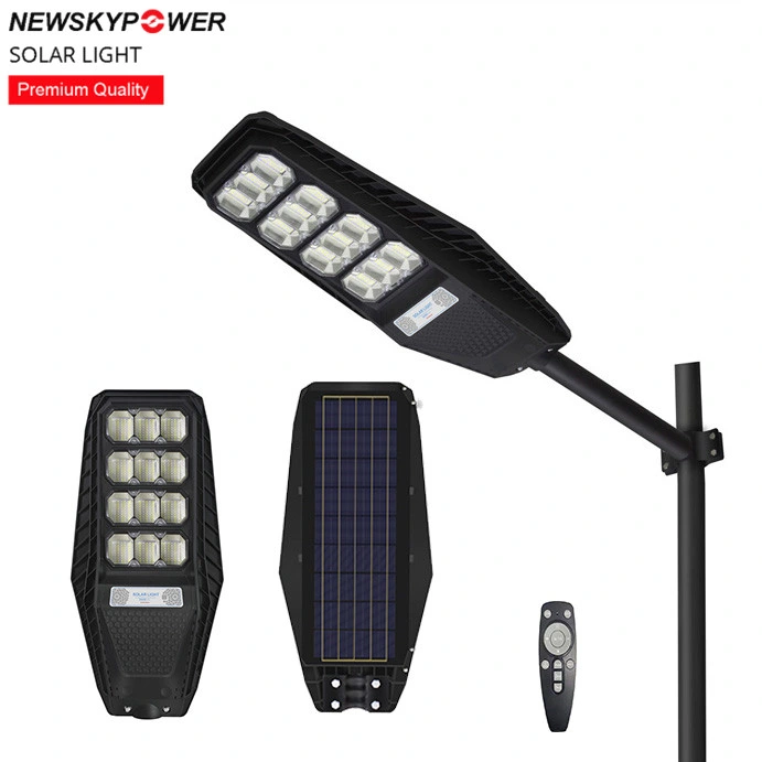 IP65 Waterproof 12hrs Lighting Time Motion Sensor All in One Integrated Solar Street Light 200W
